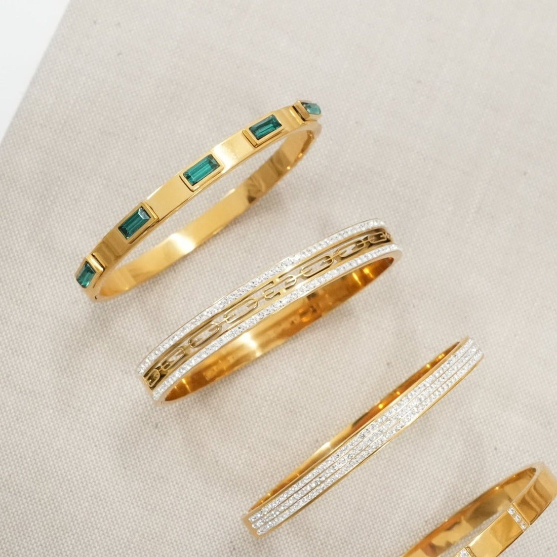 Ivy Bracelet with Crystal Stones, 18k Gold Plated