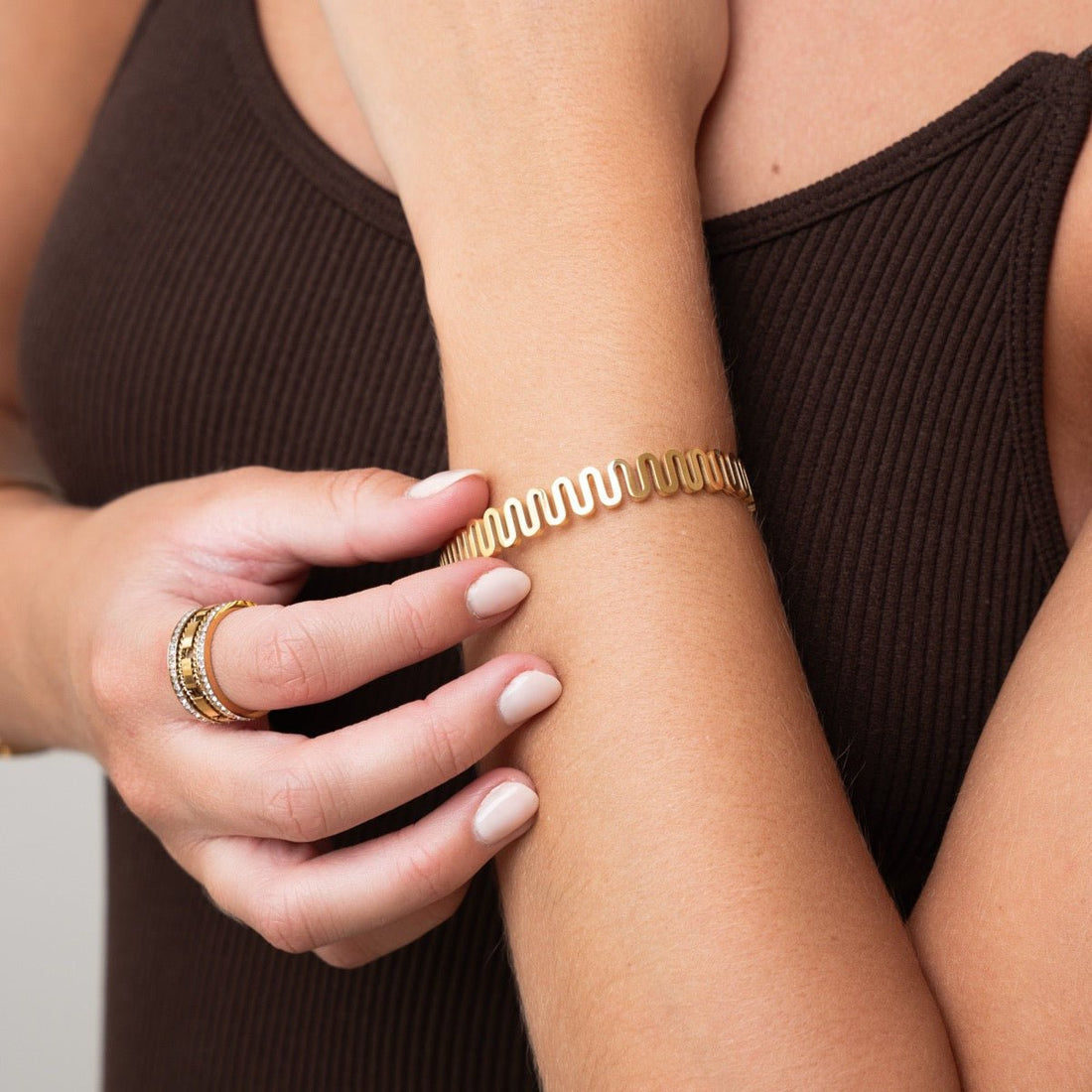 Zig Zag Bracelet Plated in 18K Gold
