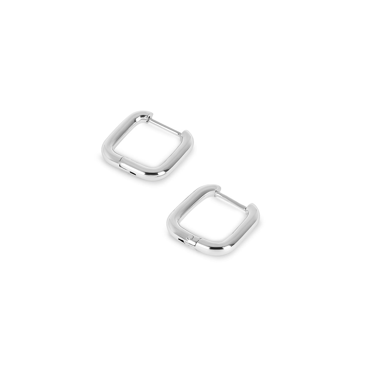 Square Hoop Earrings - Silver
