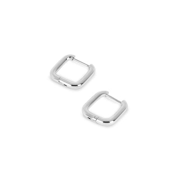 Square Hoop Earrings - Silver