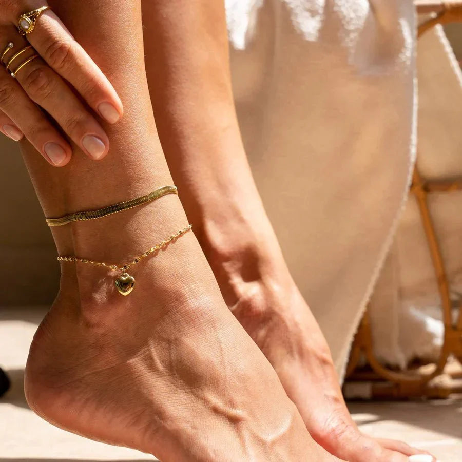Love Anklet Plated in 18K Gold