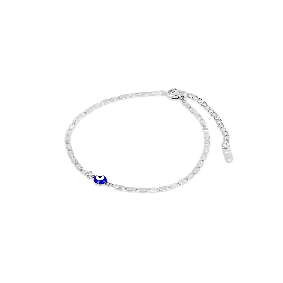 Greek Eye Anklet - Silver